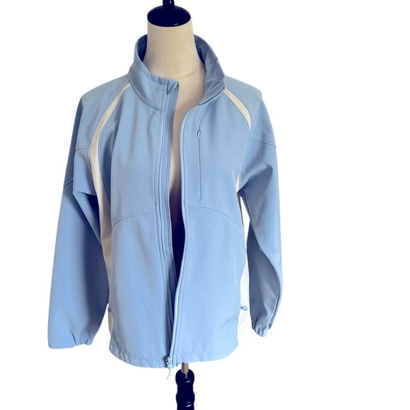 All Seasons Women's Light Blue Jacket XL Full Zip Polyester Spandex - Picture 8 of 11